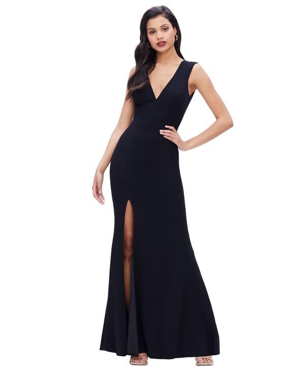 ドレスザポプレーション レディース トップス ワンピース Vネック Dress the Population Sandra VNeck Gown Black ブラック