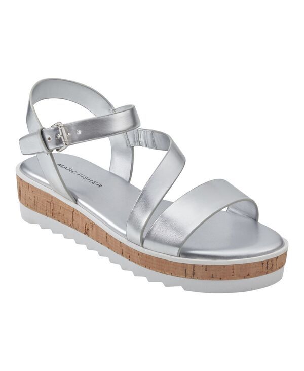 マークフィッシャー レディース シューズ パンプス サンダル Marc Fisher Womens Grandie Treaded Flatform Wedge Sandals Silver シルバー