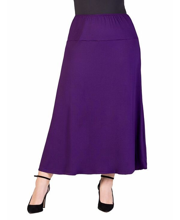 24 セブンコンフォート レディース ボトムス スカート プラスサイズ マキシ 24seven Comfort Apparel Plus Size Maxi Skirt Purple パープル