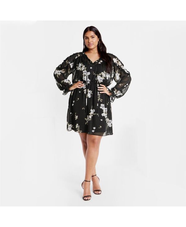 シティーシック レディース トップス ワンピース プラスサイズ プリント CITY CHIC Plusize Amira Print Dress Floral