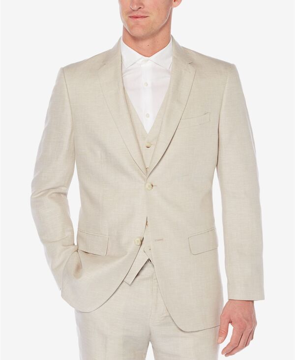ペリーエリス メンズ アウター ジャケット・ブルゾン ブレザー リネン Perry Ellis Mens Herringbone Linen Blazer Naturalinen