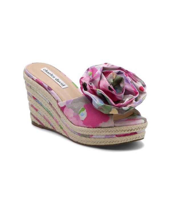 チャールズ・デイビッド レディース シューズ サンダル フラワー柄 フラワー Charles David Womens Crash Floral Wedge Magentamulti
