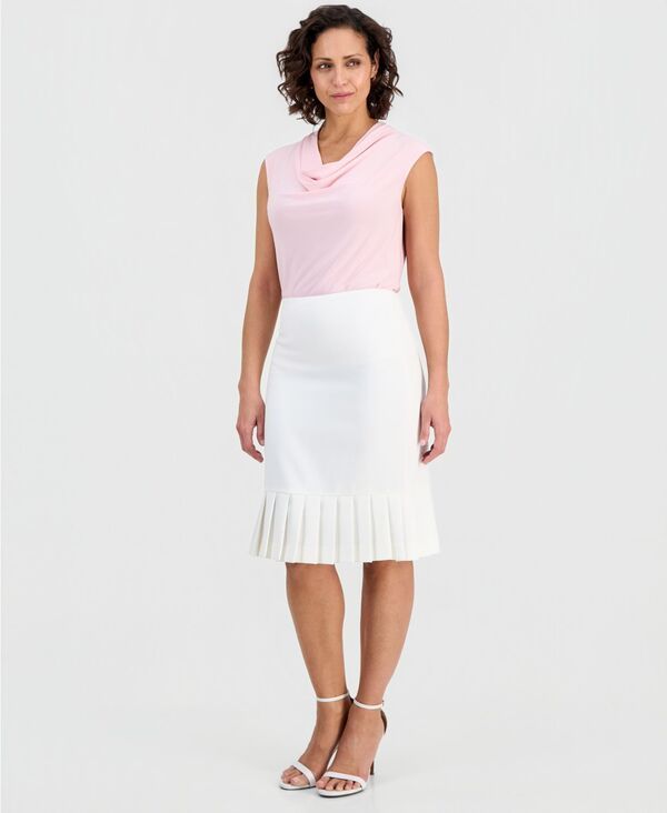 カスパール レディース ボトムスカート プリーツ ミディ Kasper Womens PleatedHemidi Skirt Vanilla Ice