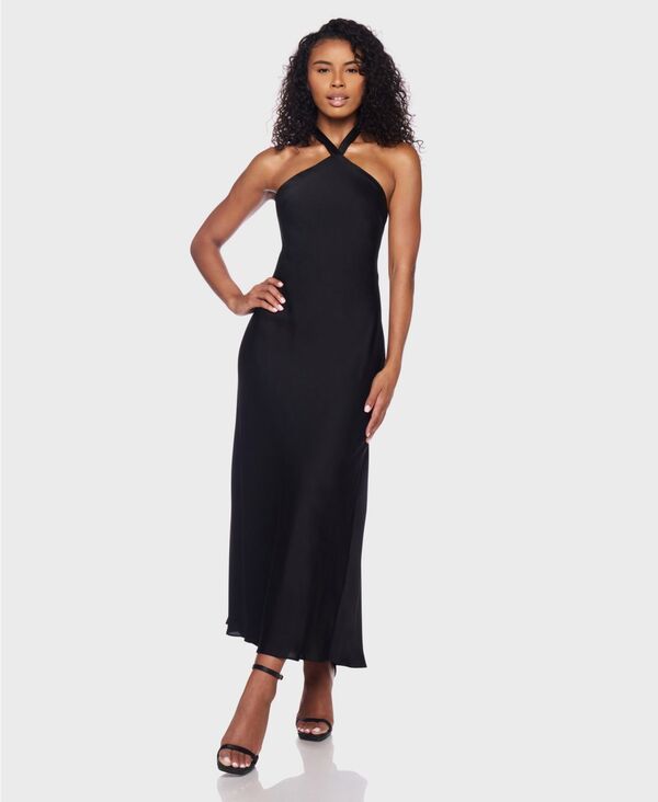 ビーダーリン レディース トップス ワンピース サテン ホルター B Darlin Juniors Satin Halter TieBack Dress Black ブラック
