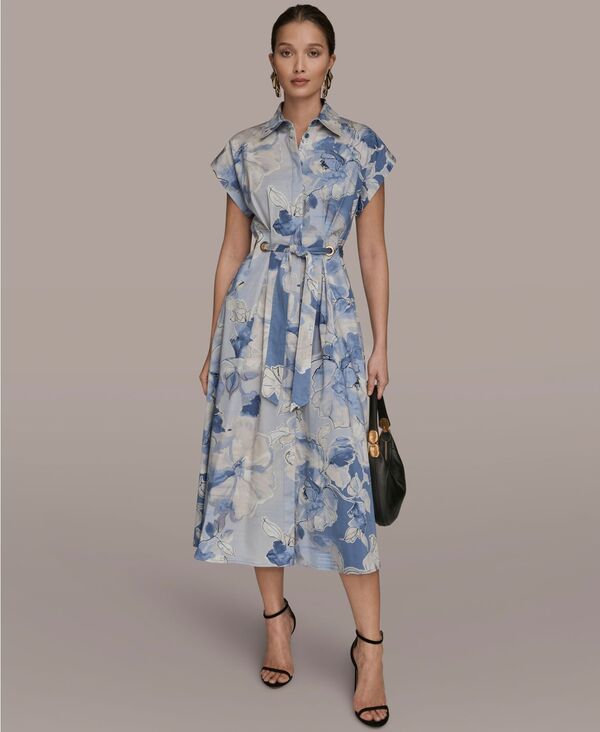 ダナ キャラン ニューヨーク レディース トップス ワンピース 半袖 Donna Karanew York Womens Collared ShortSleeve Dress Tempest