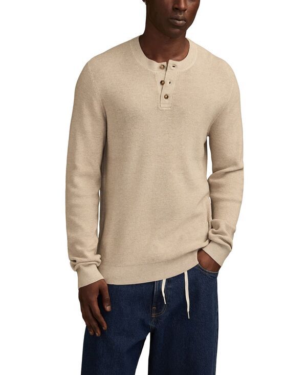ラッキーブランド メンズ アウター ニット・セーター Lucky Brand Mens Henley PullOver Sweater Natural Heather ヘザー