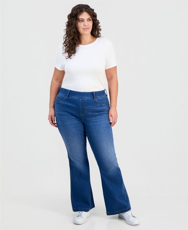 スタイルアンドコー レディース ボトムス デニムパンツ ブーツカット プラスサイズ ブーツ ジーンズ Style Co Plusize PullOn Shaping HighRise Bootcut Jeansummit Wash
