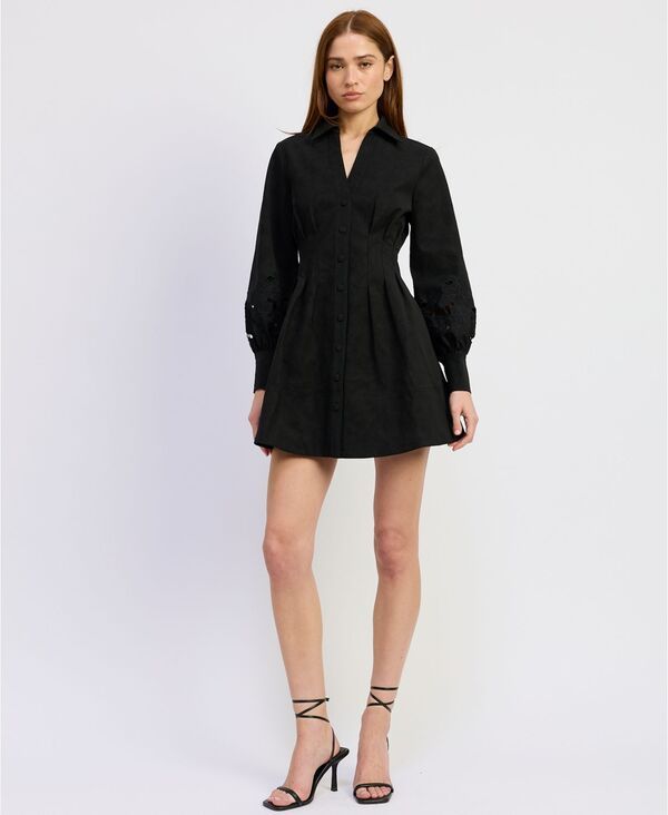 エン セゾン レディース トップス ワンピース ミニ 長袖 En Saison Womens Annaeliese LongSleeve Mini Dress Black ブラック