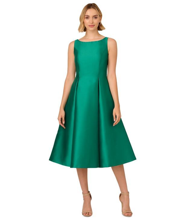 アドリアナ パペル レディース トップス ワンピース A ライン Adrianna Papell BoatNeck ALine Dress Vivid Emerald エメラルド