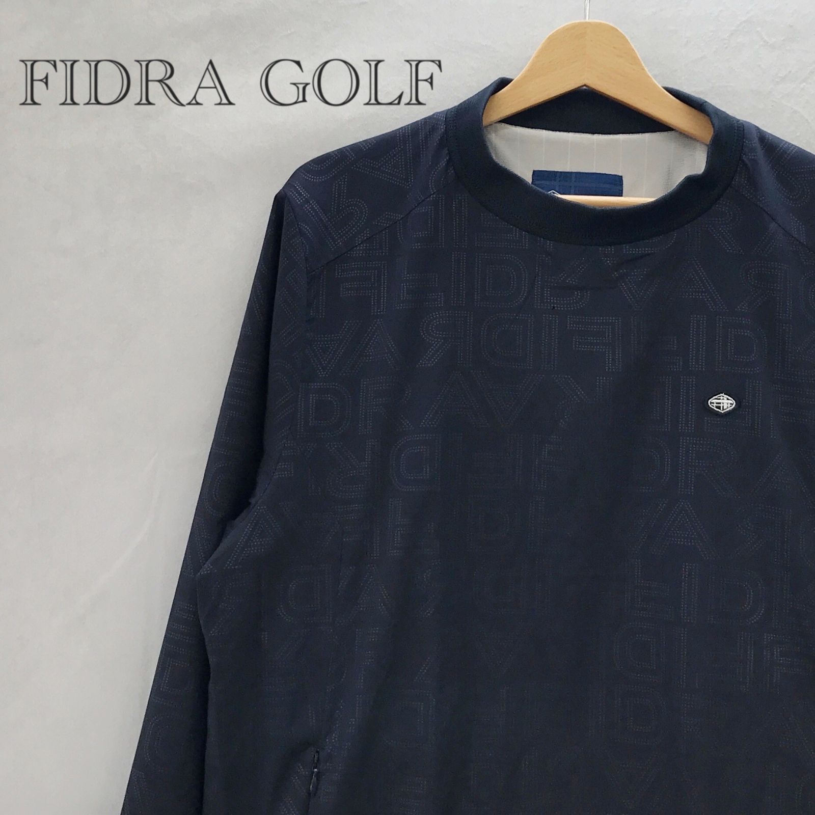 極美品 FIDRA GOLF クルーネックプルオーバー 長袖 FD5QTY10 トップス メンズ 撥水 L ネイビー メンズ ファッション _233023
