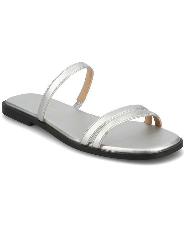 ジュルネ コレクション レディース シューズ サンダル Journee Collection Womens Brisa Multi Strap Slip On Flat Sandals Silver シルバー