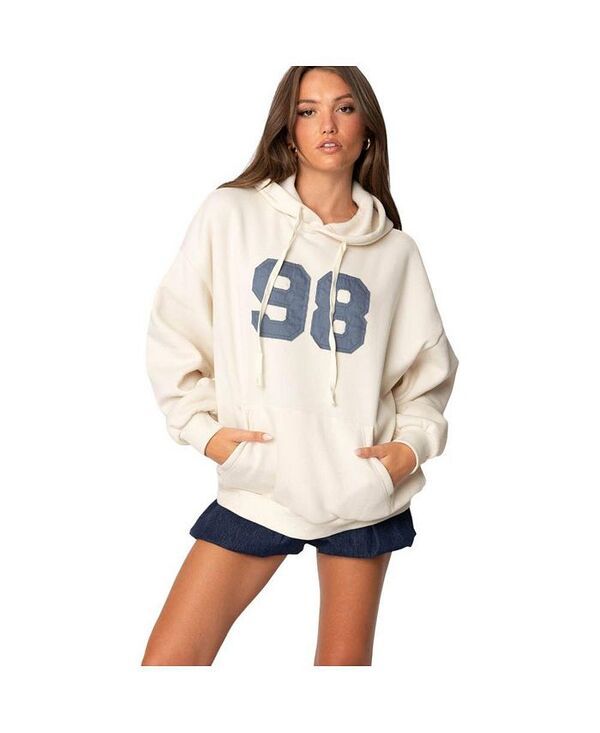アディクテッド レディース アウター パーカー・スウェット パーカー Edikted Womens 98 Oversized Hoodie Blue ブルー