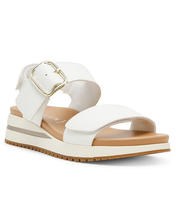 アンクライン レディース シューズ サンダル Anne Klein Womens Evanti Buckle Double Strap Sporty Sandals White ホワイト