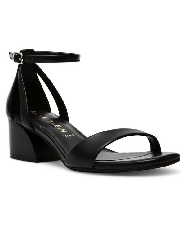 アンクライン レディース シューズ サンダル ヒール Anne Klein Womens Mia Block Heel Sandals Black Smooth ブラック