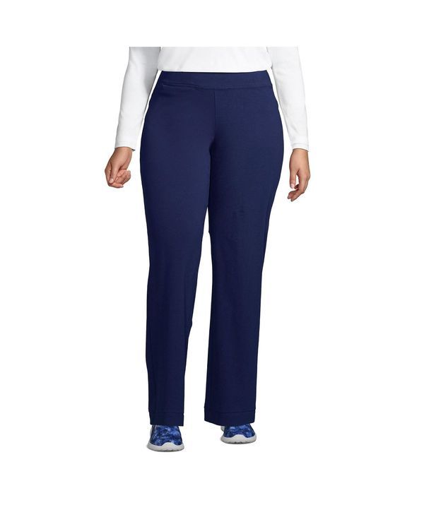 ランズエンド レディース ボトムス カジュアルパンツ ストレート プラスサイズ パンツ Lands End Plus Size Starfish Mid Rise Straight Leg Elastic Waist Pull On Pants Deep se