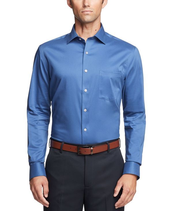 ヴァンハウセン メンズ トップス シャツ Van Heusen Mens RegularFit Ultraflex Dress Shirt Smokey Blue ブルー