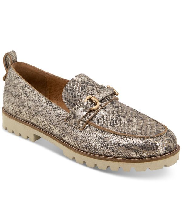 ジェントルソウルズ レディース シューズ スリッポン・ローファー ローファー Gentle Souls Womens Eugene Lug Bit Buckle Loafer Flats Dark Brown Snake ブラウン