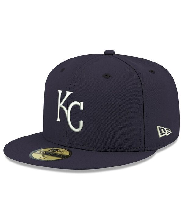 ニューエラ メンズ アクセサリー 帽子 ロゴ New Era Mens Navy Kansas City Royals Logo White 59FIFTY Fitted Hat Navy ネイビー 8,386円