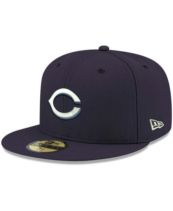 ニューエラ メンズ アクセサリー 帽子 ロゴ New Era Mens Navy Cincinnati Reds Logo White 59FIFTY Fitted Hat Navy ネイビー 8,506円