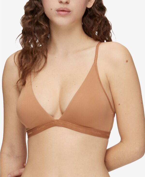 カルバンクライン レディース アンダーウェア ブラジャー Calvin Klein Womens Form To Body Lightly Lined Triangle Bralette QF6758 Sandalwood