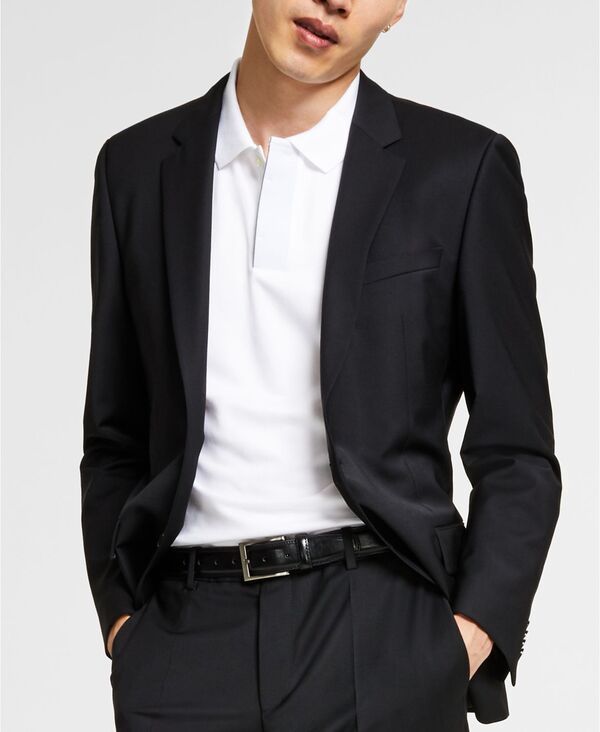 ヒューゴボス メンズ アウター ジャケット・ブルゾン ジャケット Hugo Boss Mens SlimFit Superflex Stretch Solid Suit Jacket Black ブラック