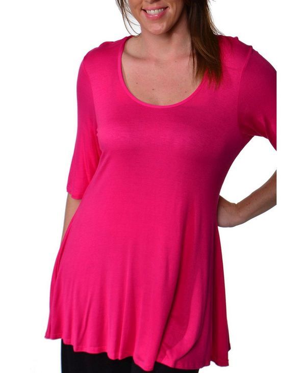 24 セブンコンフォート レディース トップス シャツ プラスサイズ 24seven Comfort Apparel Plus Size Tunic Top Pink ピンク