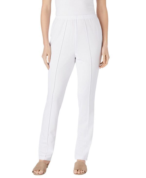 ウーマン ウィズイン レディース ボトムス カジュアルパンツ ニット Woman Within Womens Within The HassleFree ElasticWaist Soft Knit Pant White ホワイト