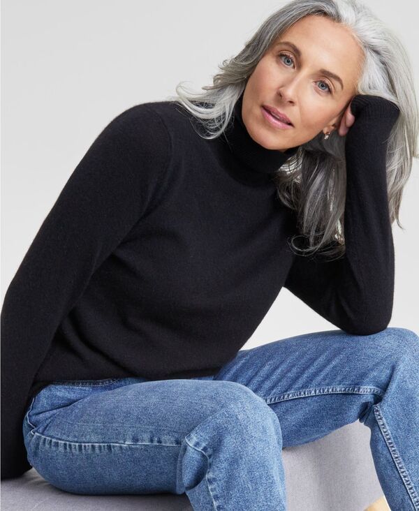 チャータークラブ レディース アウター ニット・セーター タートルネック セーター Charter Club Womens 100 Cashmere Turtleneck Sweater PXSXXL Classic Black ブラック