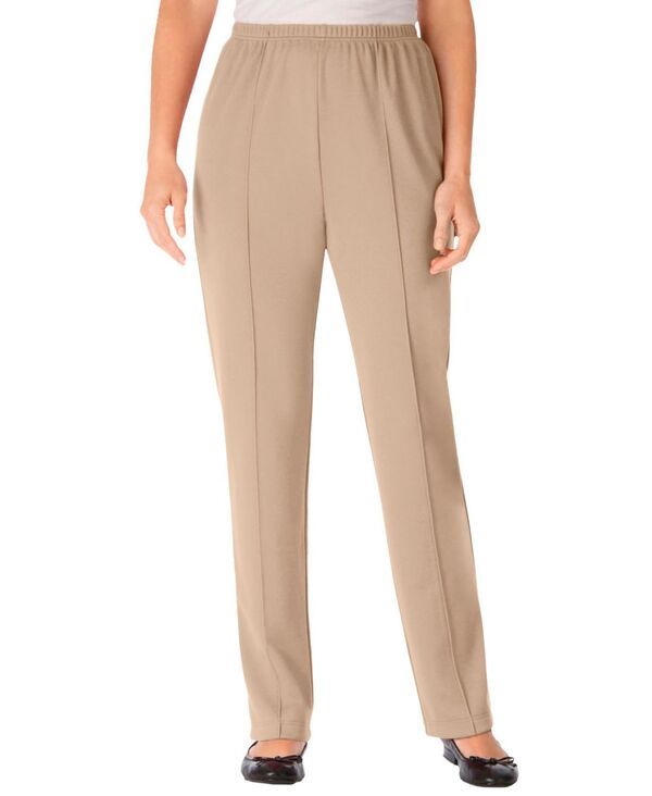 ウーマン ウィズイン レディース ボトムス カジュアルパンツ ニット Woman Within Womens Within The HassleFree ElasticWaist Soft Knit Pant New khaki カーキ
