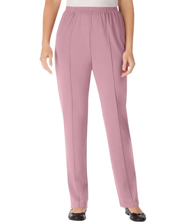 ウーマン ウィズイン レディース ボトムス カジュアルパンツ ニット Woman Within Womens Within The HassleFree ElasticWaist Soft Knit Pant Dusty pink ピンク