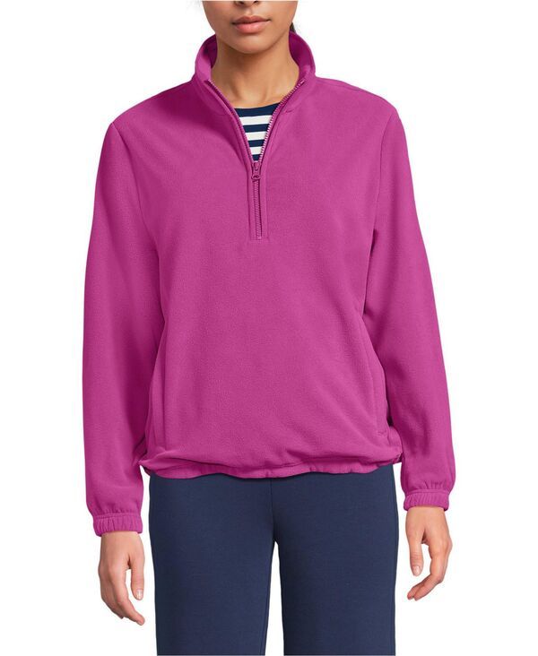 ランズエンド レディース アウター ジャケット・ブルゾン ハーフジップ フリース Lands End Womens Anyweather RainDefense Fleece Quarter Zip Pullover Light raspberry sorbe