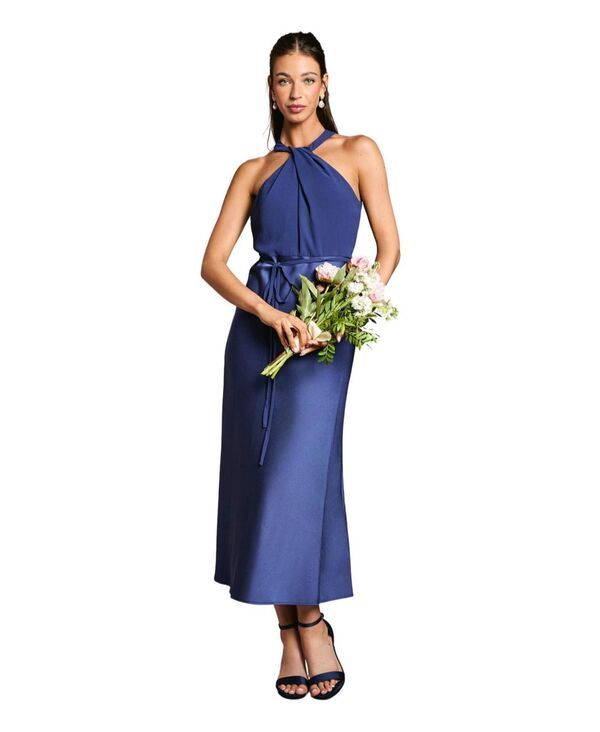 オアシス レディース トップス ワンピース サテン ホルター Oasis Womens Satin Halter Neck Bridesmaid Dress Navy ネイビー