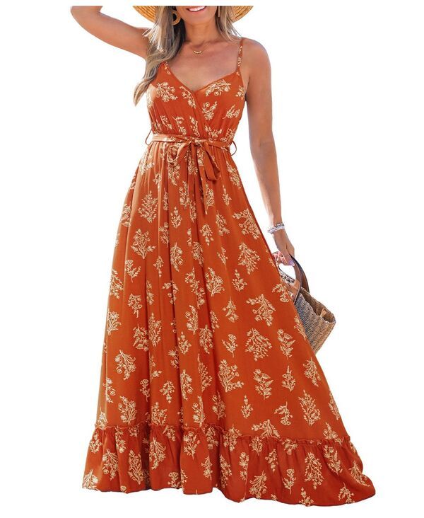 カップシー レディース トップス ワンピース マキシ Cupshe Womens Lighthearted Love Ornate Maxi Beach Dress Orange オレンジ