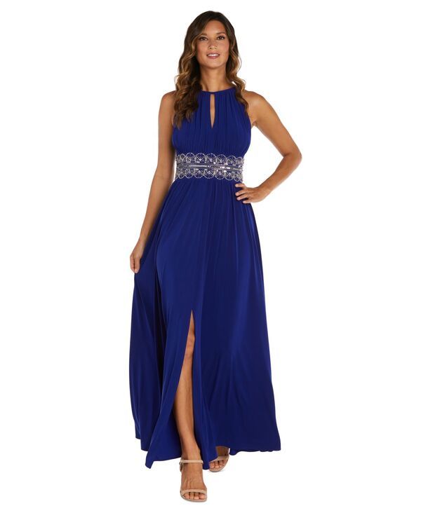 アールアンドエムリチャーズ レディース トップス ワンピース R M Richards Beaded Gown 4P18 Royal Blue ブルー