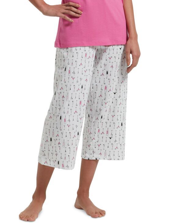 ヒュー レディース ボトムス カジュアルパンツ プリント キャップ ニット Hue Womens Sleepwell Printed Knit Capri Pajama Pant Made with Temperature Regulating Technol 9,735円