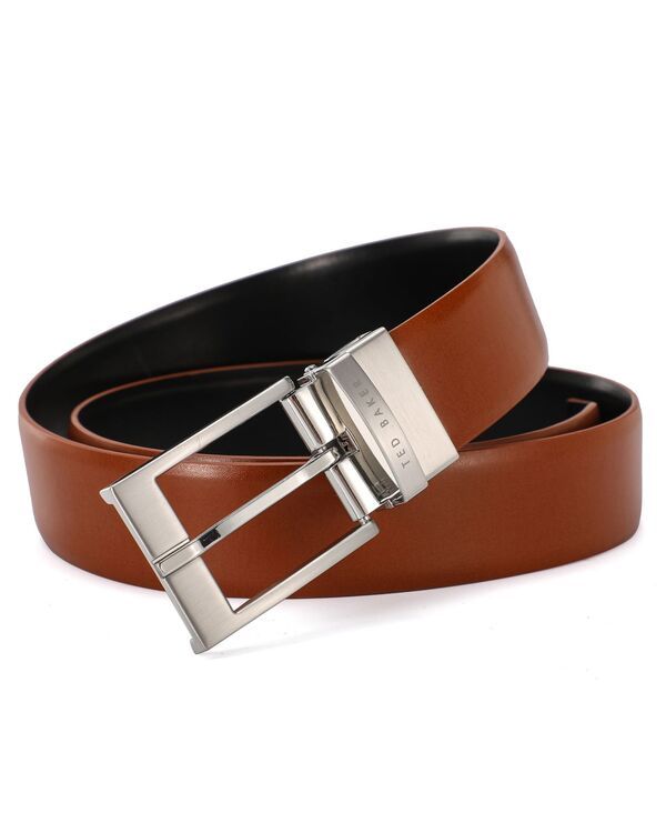 テッドベーカー メンズ アクセサリー ベルト レザー Ted Baker Mens Reversible Leather Belt Cognac Black ブラック