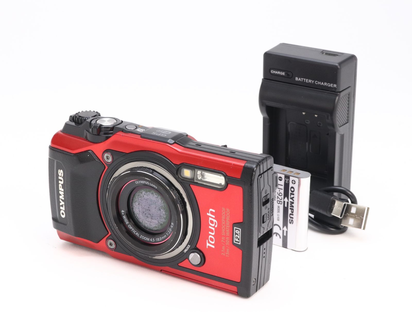 B+ (並品) OLYMPUS オリンパス Tough TG-5 レッド 初期不良返品対応 55-141 18,834円