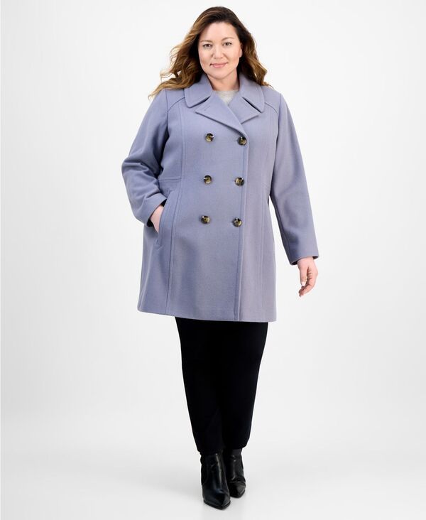アンクライン レディース アウター ジャケット・ブルゾン プラスサイズ コート Anne Klein Plus Size DoubleBreasted Peacoat Lavender ラベンダー