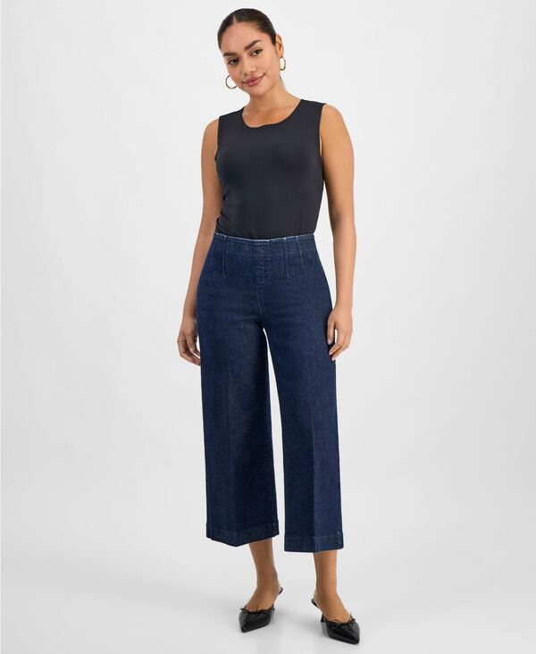 アイエヌシー インターナショナル コンセプト レディース ボトムス デニムパンツ プチ クロップド ジーンズ INC International Concepts Petite Cropped PullOn Jeans Rinse