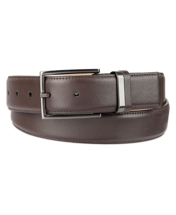アルファニ メンズ アクセサリー ベルト Alfani Mens Burnished Edge and Metal Loop Dress Belt Dark Brown ブラウン