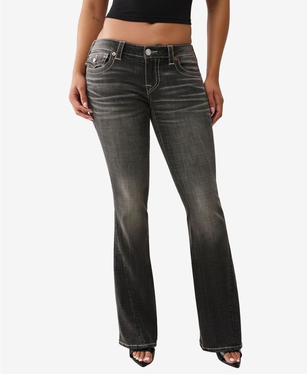 トゥルーレリジョン レディース ボトムス デニムパンツ ローライズ ジーンズ True Religion Womens Joey Flare Low Rise Flare Flap Jeans Tranquil Dream