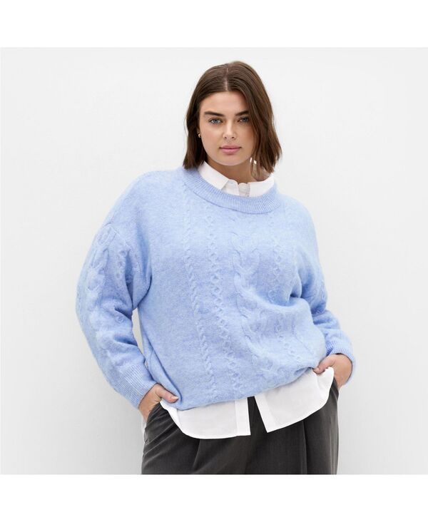 シティーシック レディース アウター ニット・セーター CITY CHIC Womens Claudia Knit Jumper Sky blue ブルー