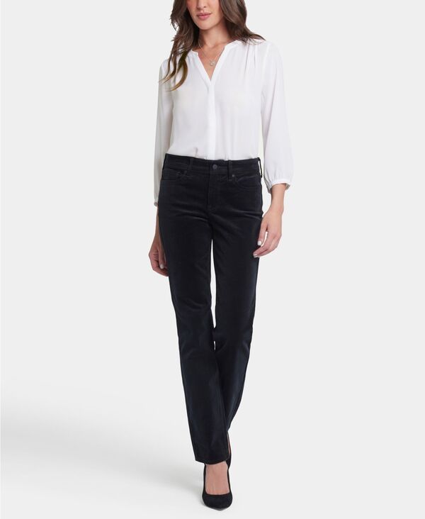 エヌワイディージェイ レディース ボトムス デニムパンツ コーデュロイ ジーンズ NYDJ Womens Corduroy Marilyn Straight Jeans Black ブラック