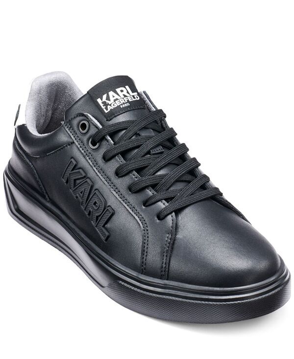 カール ラガーフェルド メンズ シューズ スニーカー レザー KARLAGERFELD PARIS Mens Leather Side Karl Sneaker Black ブラック