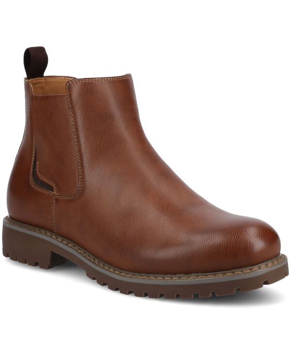 バンス メンズ シューズ ブーツ・レインブーツ チェルシーブーツ チェルシー Vance Co Mens Osmond Comfort Round Toe Chelsea Boots Brown ブラウン