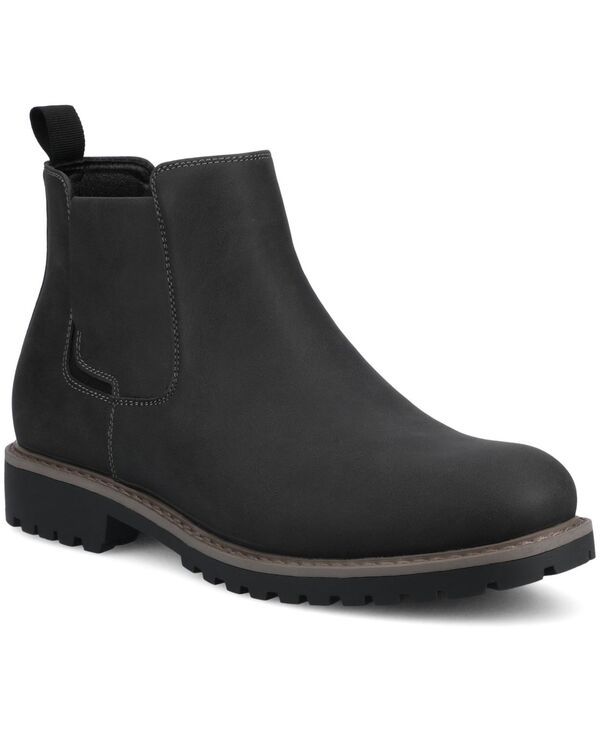 バンス メンズ シューズ ブーツ・レインブーツ チェルシーブーツ チェルシー Vance Co Mens Osmond Comfort Round Toe Chelsea Boots Black ブラック