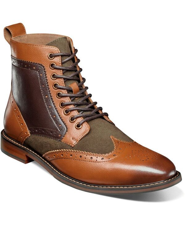 ステイシーアダムス メンズ シューズ ブーツ・レインブーツ ウィングチップ レース Stacy Adams Mens Finnegan Wingtip Lace Boots Brown ブラウン