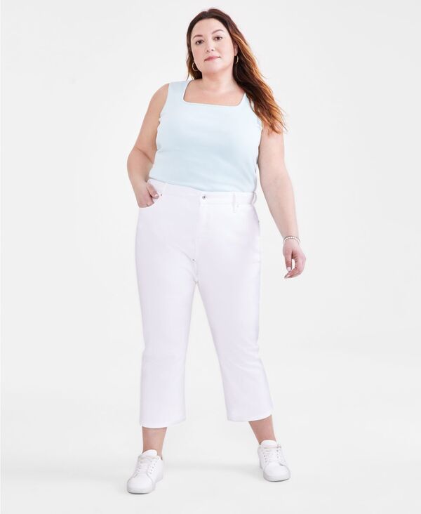 スタイルアンドコー レディース ボトムス デニムパンツ キャップ ジーンズ Style Co Womens MidRise Curvy Capri Jeans 2P28W Bright White ホワイト