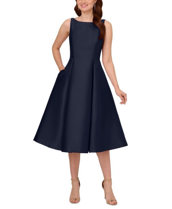 アドリアナ パペル レディース トップス ワンピース A ライン Adrianna Papell BoatNeck ALine Dress Midnight