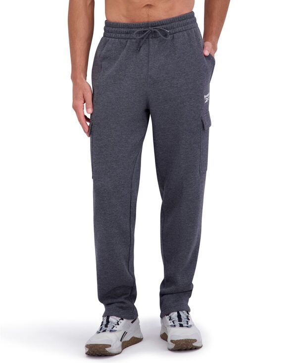 リーボック メンズ ボトムス カジュアルパンツ レギュラーフィット フリース Reebok Mens Fleece Cargo Regular Fit Pants Charcoal Heather チャコール